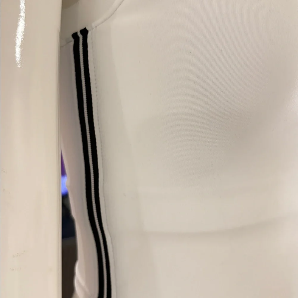 NWT Mono B Side Stripe Cropped Tennis Polo Top - Picture 5 of 5